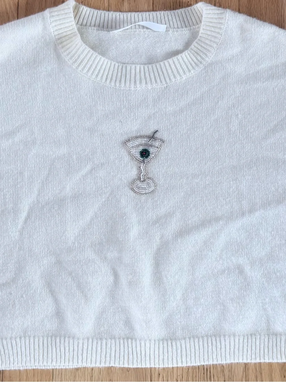 Altar'd State White Crewneck Sweater NWOT size XS